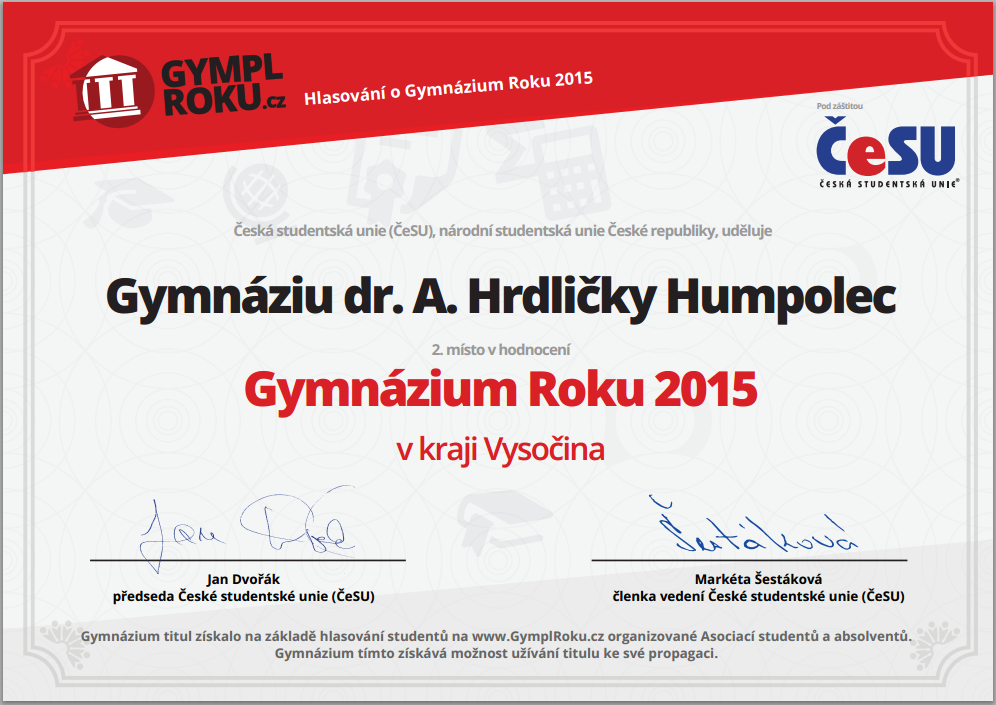 Diplom Gympl roku 2015